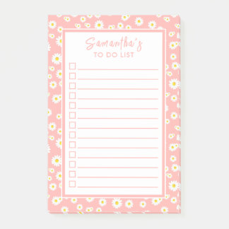 Coral roze boho Spring Daisies om lijst op te stel Post-it® Notes