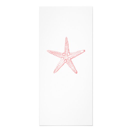 Coral roze Starfish Moderne Beach Menu (Achterkant)