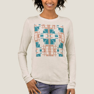 Coral Rust Turquoise Southwest-geïnspireerde geome Tri-Blend Shirt