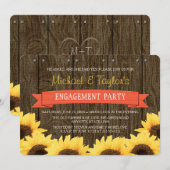 CORAL RUSTIC SUNFLOWER ENGAGEMENT ARTIJ KAART (Voorkant / Achterkant)