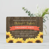 CORAL RUSTIC SUNFLOWER ENGAGEMENT ARTIJ KAART (Staand voorkant)