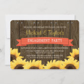 CORAL RUSTIC SUNFLOWER ENGAGEMENT ARTIJ KAART (Voorkant)
