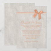 Coral Rustique Floral / Fleur Mariage Invitations (Devant / Derrière)