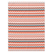 Coral Salmon Oranje Turquoise Wavy Zigzag Pattern Tafelkleed (Voorkant)
