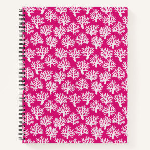 Coral Scribbles Vibrant Pink Notitieboek