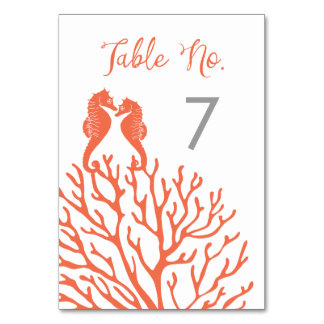 Coral Seahorse Tafelnummer Kaarten