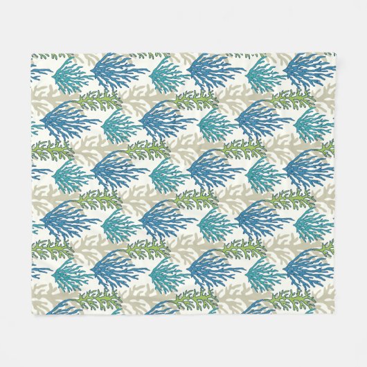 Coral Seaweed Motifs couvertures en toison (Devant (Horizontal))