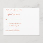 Coral Shell Beach Wedding Carte postale RSVP (Dos)
