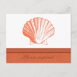 Coral Shell Beach Wedding RSVP Briefkaart