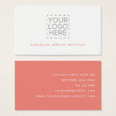 Coral Simple Modern Jewelry Designer Logo Visitekaartje (Voorkant /achterkant)