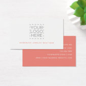 Coral Simple Modern Jewelry Designer Logo Visitekaartje (Bureau)