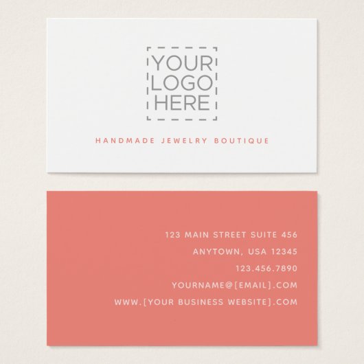 Coral Simple Moderne Design de bijoux Logo (Devant & derrière)