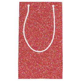 Coral Sparkle Glitter Gift Bag Klein Cadeauzakje