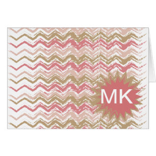 Coral Spice Scribble ZigZag Chevron Pattern