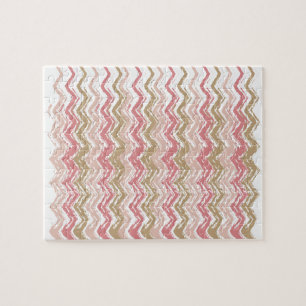Coral Spice Scribble ZigZag Chevron Pattern Legpuzzel