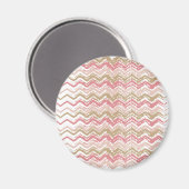 Coral Spice Scribble ZigZag Chevron Pattern Magneet (Voorkant / Achterkant)