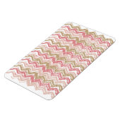 Coral Spice Scribble ZigZag Chevron Pattern Magneet (Linkerzijde)