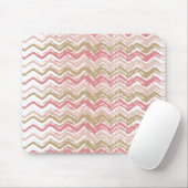 Coral Spice Scribble ZigZag Chevron Pattern Muismat (Met muis)