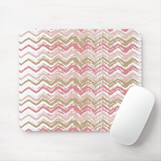 Coral Spice Scribble ZigZag Chevron Pattern Muismat (Met muis)