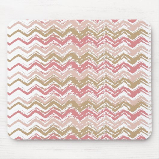 Coral Spice Scribble ZigZag Chevron Pattern Muismat (Voorkant)