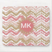 Coral Spice Scribble ZigZag Chevron Pattern Muismat (Voorkant)