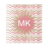 Coral Spice Scribble ZigZag Chevron Pattern Notitieblok (Voorkant)