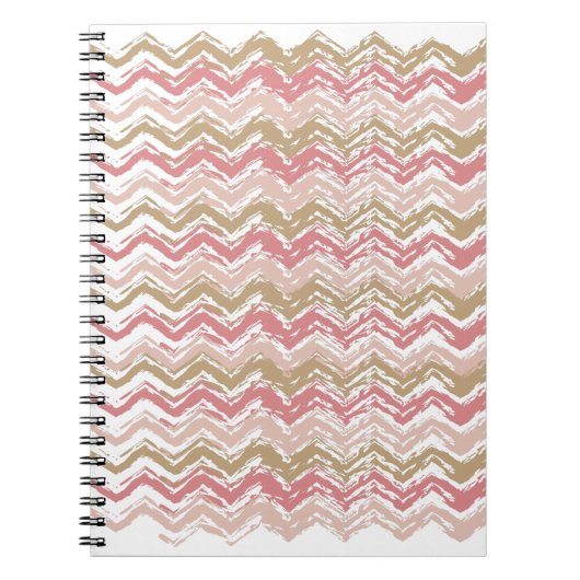 Coral Spice Scribble ZigZag Chevron Pattern Notitieboek (Voorkant)