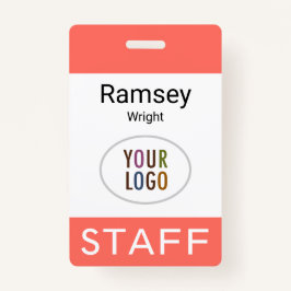 Coral Staff Medewerker Naam Badge Clip Reel Lanyar