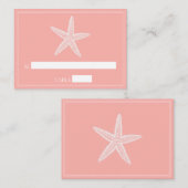 Coral Starfish Mariage Cartes de place (Devant / Derrière)