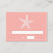 Coral Starfish Mariage Cartes de place (Devant)