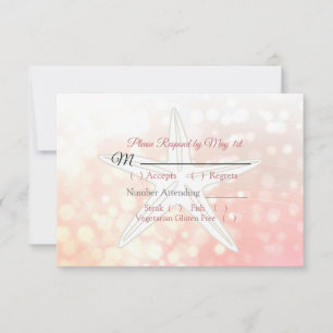 Coral Starfish Oceanic Wedding Carte RSVP