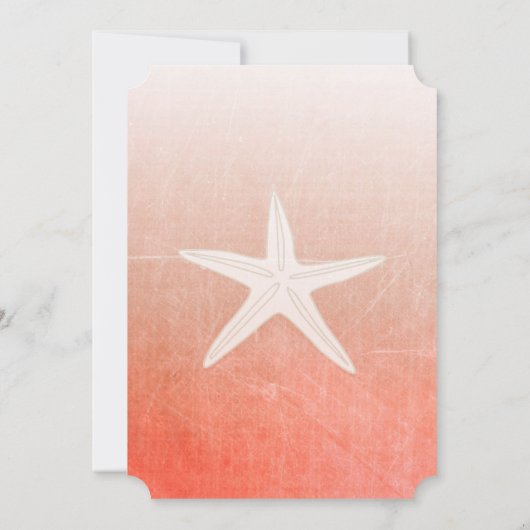 Coral Starfish Tropical Wedding Invitations (Dos)