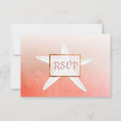 Coral Starfish Tropical Wedding RSVP-kaart RSVP Kaartje (Achterkant)