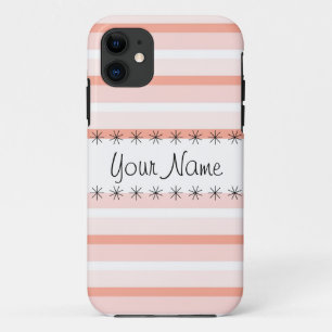 Coral Stripe 'Naam' iPhone hoesje