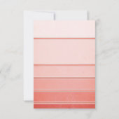 Coral Striped Ton sur Ton Wedding Carte RSVP (Dos)