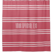 Coral Stripes Custom Text rideau de douche (Devant)