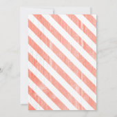 Coral Stripes Mariage Invitations (Dos)