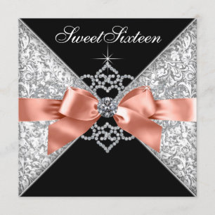 Coral Sweet 16 invitations à la fête d'anniversair