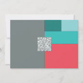 Coral & Teal Kleurblok STD Foto Plat Kaart (Achterkant)