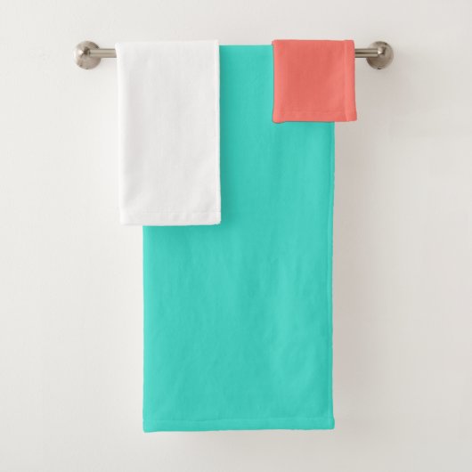 Coral Turquoise Blanc Solide Motif (En situation)