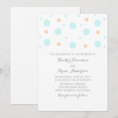 Coral Turquoise Confetti Mariage Invitation (Devant / Derrière)