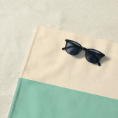 Coral Turquoise Yellow Beige Stripes Strandlaken (In situ)