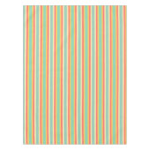 Coral Turquoise Yellow Stripes Tafelkleed (Voorkant)