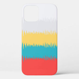 Coral Turquoise Yellow White Frequtern iPhone 12 Hoesje