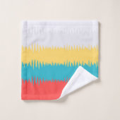 Coral Turquoise Yellow White Stripes (Gant de toilette)