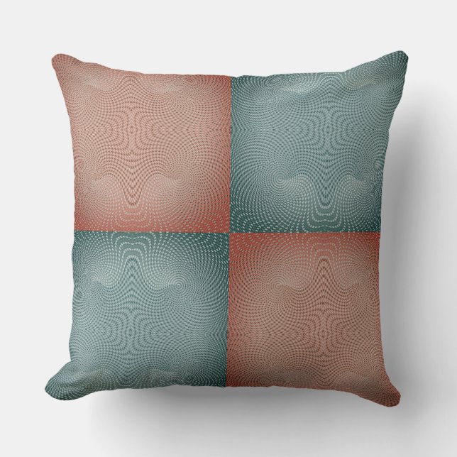 Coral Twirl in Rust & Sage Kussen (Voorkant)