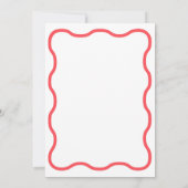 Coral Wavy Faire-part de mariage rétro (Dos)