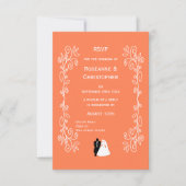 Coral Wedding RSVP Card Bride Conception de la cha (Devant)
