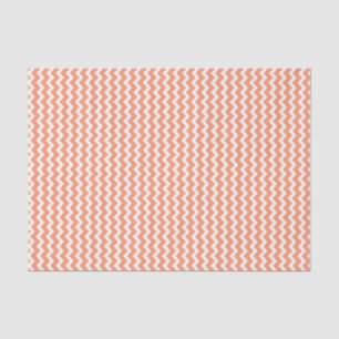 Coral White Chevron Patroonpapier Tissuepapier