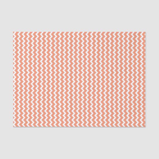 Coral White Chevron Patroonpapier Tissuepapier (Voorkant)
